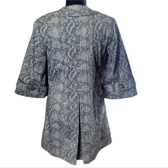 CABi Camille Gray and White Snake Print Overcoat in Size XS - Picture 2 of 10